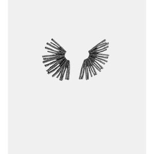 Zara Black Fan Earrings